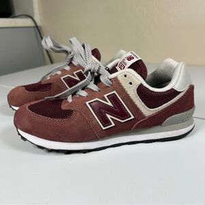 New Balance Kids' Maroon Burgundy Gray Sneakers Little Kid (4-8yrs) Size 3